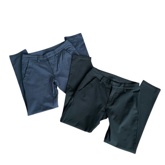 Bylt Everyday Business Casual Pants 2.0 Lot of 2 Navy and Black Size Men’s Small - Picture 1 of 11